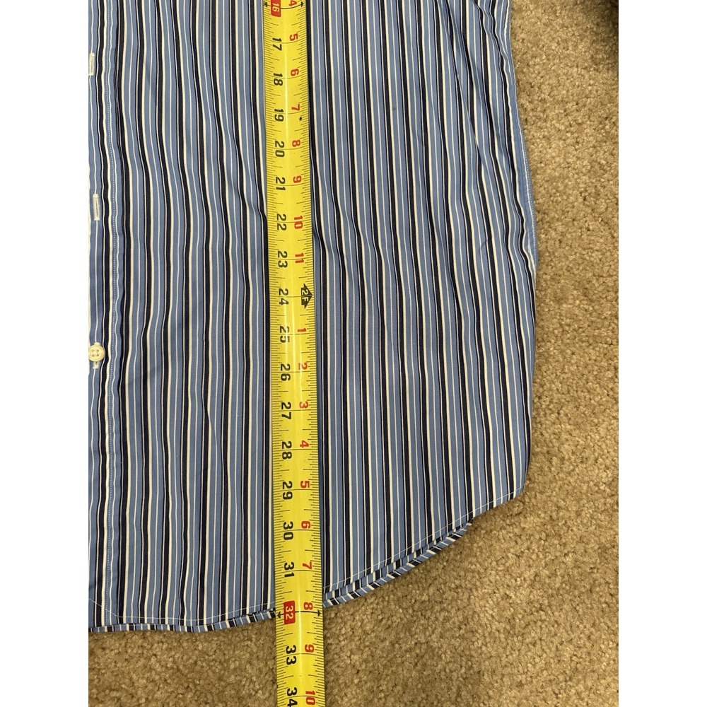 Polo Ralph Lauren Classic Fit Button Down Shirt Blue Striped Men's XL Cotton - Picture 5 of 8